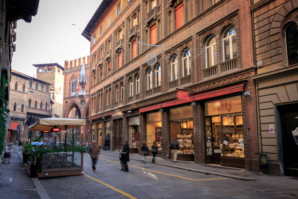 City life in Bologna, Italy