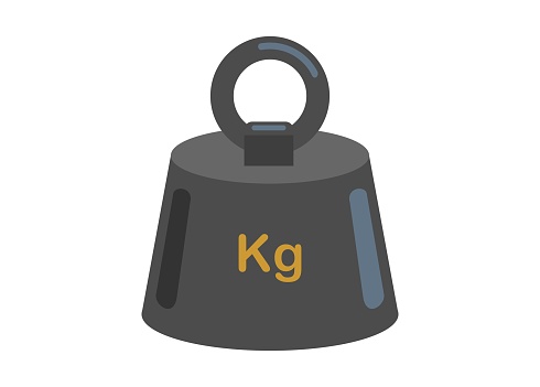 Simple flat illustration of a weight block.
