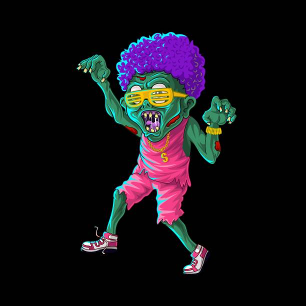 kreskówkowy zombie wykonujący taniec dabbing - ghosts & ghouls illustrations stock illustrations