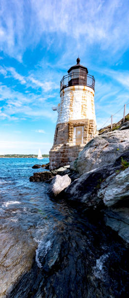 istock Scenic view of white Castle Hill Lighthouse, Newport, Rhode Island 1401644201