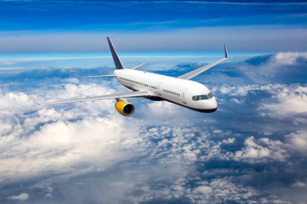 istock Passenger aircraft fly high in the sky 1401646156