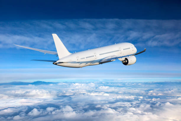 istock Passenger plane fly away. Back view of aircraft. 1401646157