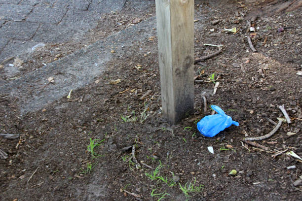 istock Dog Poo bag left in Park 1401647857