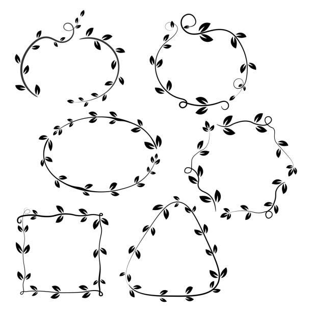 花の装飾が付いている装飾的なフレーム - circle spiral geometric shape drawing compass点のイラスト素材／クリップアート素材／マンガ素材／アイコン素材