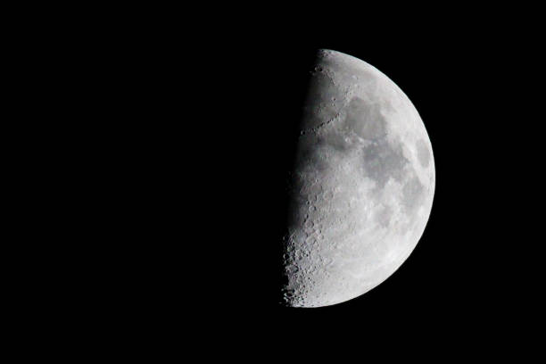 istock Waxing gibbous moon on a clear night 1401661147