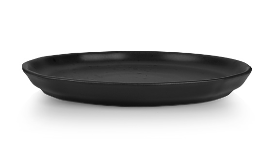 black plate on white background