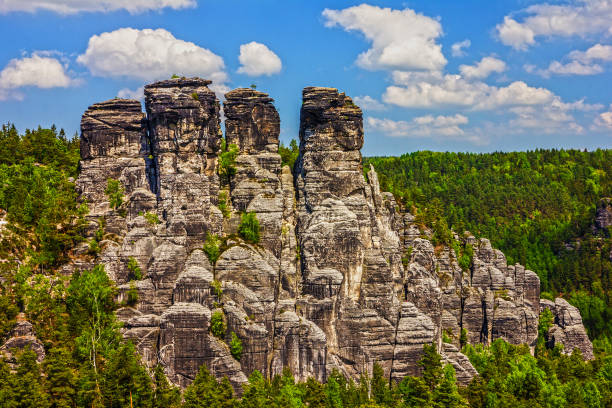 Rock landscape, Saxon Switzerland, Germany.
