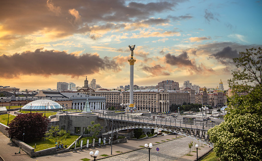 Kyiv, Ukraine - June 1, 2021: Independence Monument in Kyiv