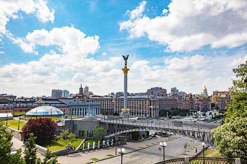 Kyiv, Ukraine - June 1, 2021: Independence Monument in Kyiv