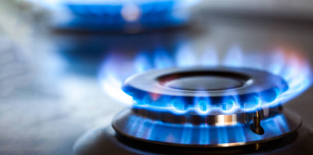 istock kitchen gas cooker with burning fire propane gas 1401666980