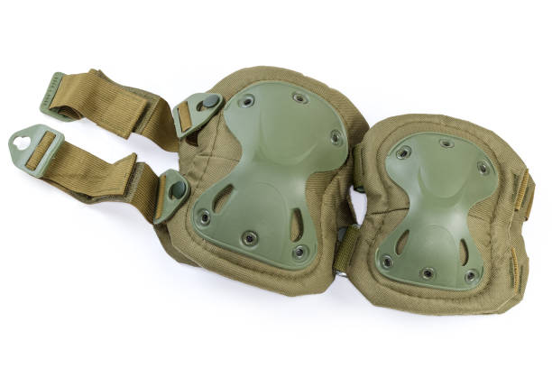 istock Tactical military knee pads and elbow pads on white background 1401669149