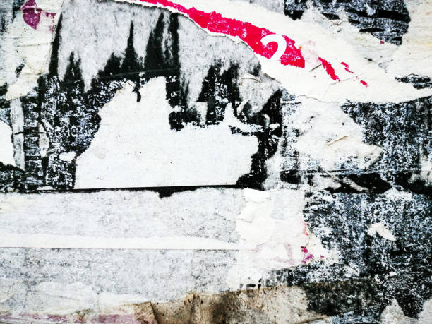 istock Old ripped blank torn grunge posters texture background 1401669211