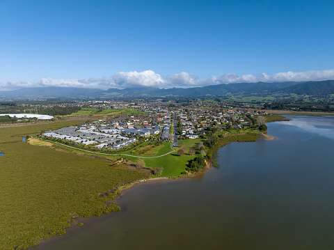 Aerial view of a suburb in Bay of Plenty, New Zealand
