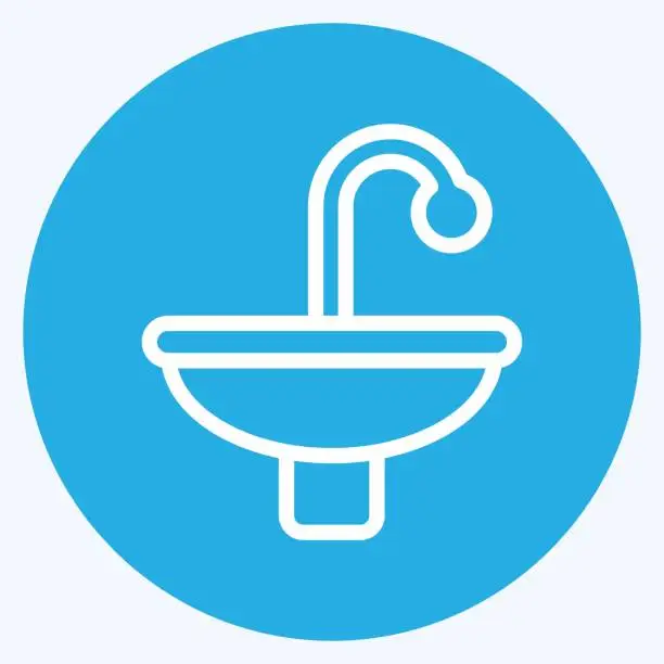 Vector illustration of Icon Sinks. suitable for building symbol. blue eyes style. simple design editable. design template vector. simple illustration
