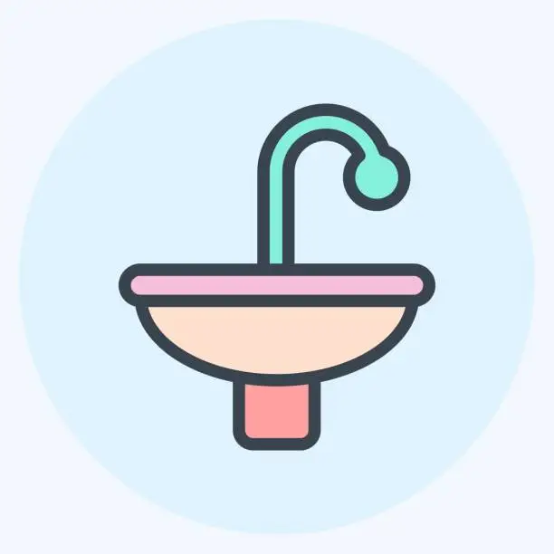 Vector illustration of Icon Sinks. suitable for building symbol. color mate style. simple design editable. design template vector. simple illustration