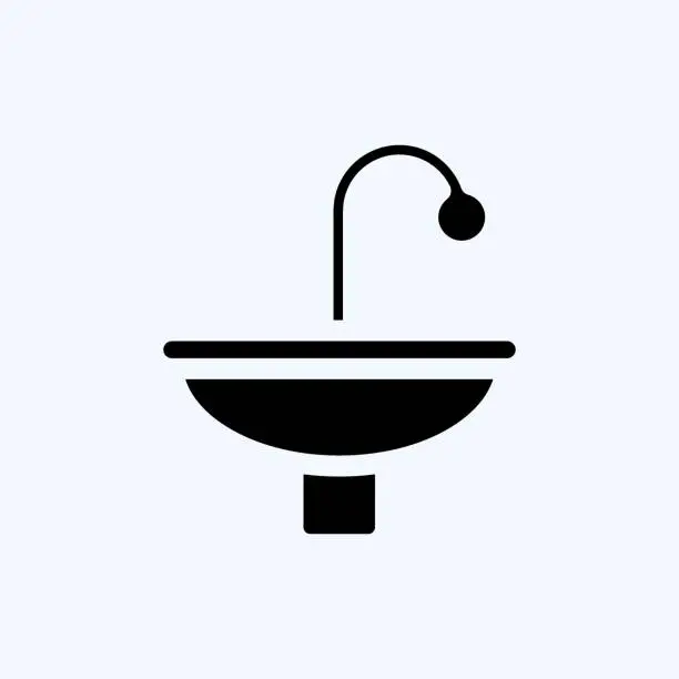 Vector illustration of Icon Sinks. suitable for building symbol. glyph style. simple design editable. design template vector. simple illustration