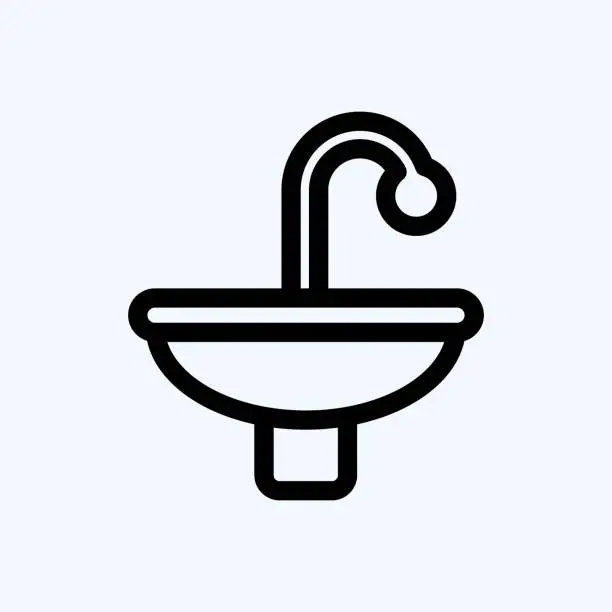 Vector illustration of Icon Sinks. suitable for building symbol. line style. simple design editable. design template vector. simple illustration