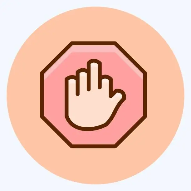 Vector illustration of Icon Stop Hand. suitable for building symbol. flat style. simple design editable. design template vector. simple illustration