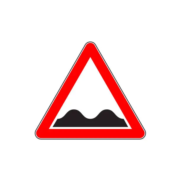 Vector illustration of Indicating road sign for Speed Bumps or Uneven Road