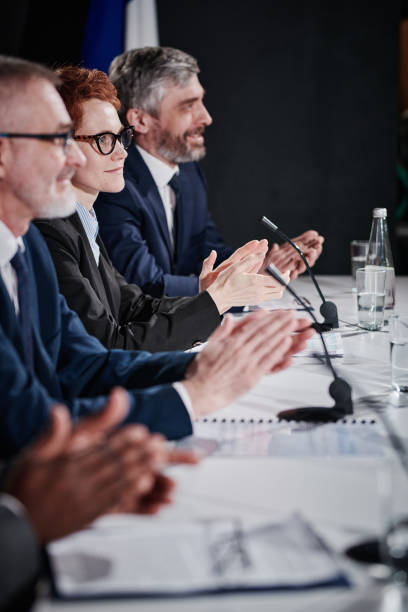 istock Business people applauding of successful presentation 1401673022
