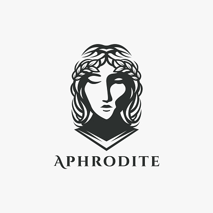 Head of Aphrodite Goddess logo vector illustration on white background