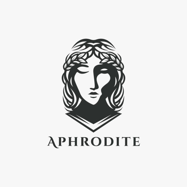 Head of Aphrodite Goddess logo vector illustration on white background Head of Aphrodite Goddess logo vector illustration on white background zeus logo stock illustrations