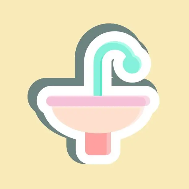 Vector illustration of Sticker Sinks. suitable for building symbol. simple design editable. design template vector. simple illustration