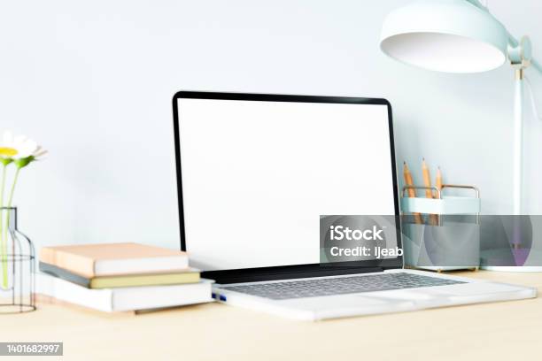 Mockup Computer Laptops And Laptop Blank Screen Mockup Stock Photo - Download Image Now