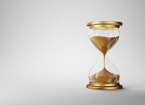 hourglass isolated on a grey. 3d illustration