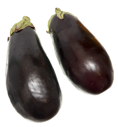 Two eggplants isolated on white background