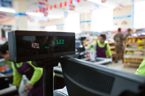 Supermarket cash register display data