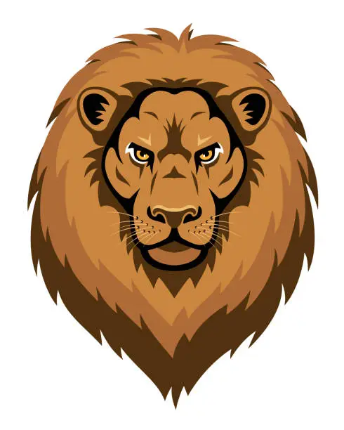 Vector illustration of Lion Head Logo. Mascot Creative Design.