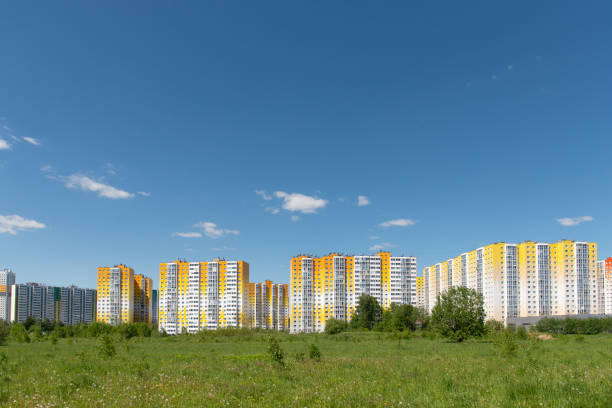 istock view of the residential complex from a clear field 1401694895