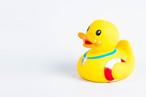 bath duck on white background duck toy Cute rubber duck