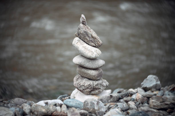 Zen rocks in creek, Crowsnest Pass, AB