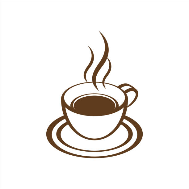 ikona filiżanki kawy. wektor gorącej kawy izolowany na białym tle. ilustracja filiżanki kawy prosty znak - coffee time restaurant stock illustrations