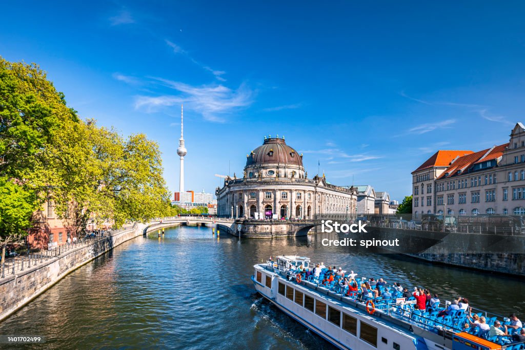 Berlin downtown Europe, Germany, Berlin. 05/09/2022. Buildings on the river Spree. View of the Bode-Museum. Berlin Stock Photo