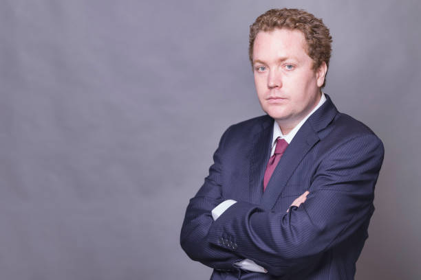 istock Man wearing a pinstriped suit 1401710294