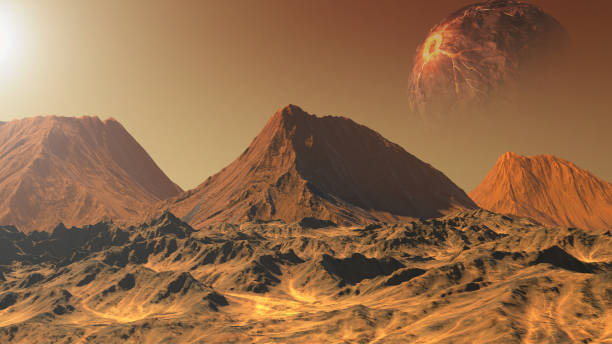 istock Alien red planet with dead star above, 3d illustration 1401710856