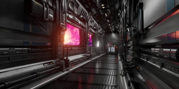 istock light in the tunnel corridor in a sci-fi building 3d render 1401713222