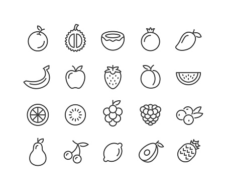 Editable Stroke - Fruit - Line Icons