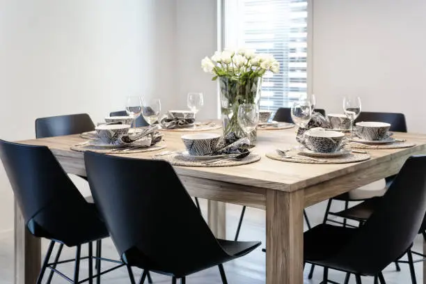 Photo of Modern Scandinavian family table setting