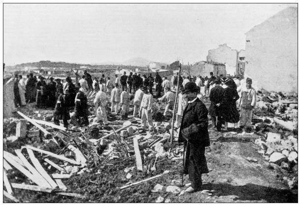 istock Antique photo: Gunpowder magazine explosion in Toulon 1401715647