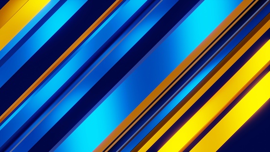 Blue shiny metal diagonal lines moving back and forth 4k 3d render