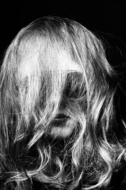 istock Abstract woman portrait with hairs on her face 1401717543