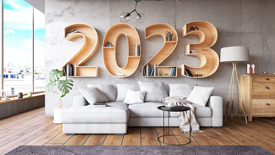 2023 BookShelf with Cozy Interior. 3D Render
