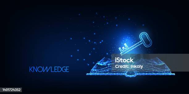 Knowledge Futuristic Futuristic Knowledge Wisdom Education Concept With Glowing Open Book ...