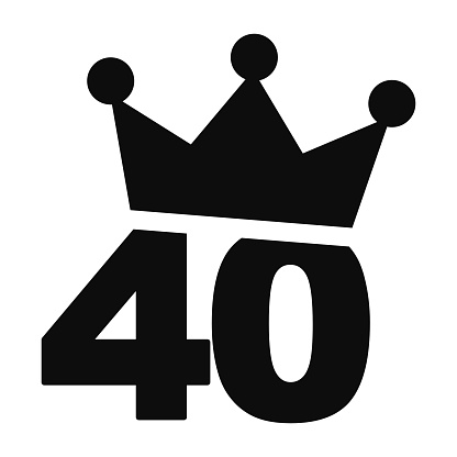 Number 40 With A Crown Clip Art Stock Illustration - Download Image Now -  40th Birthday, Party - Social Event, Vector - iStock