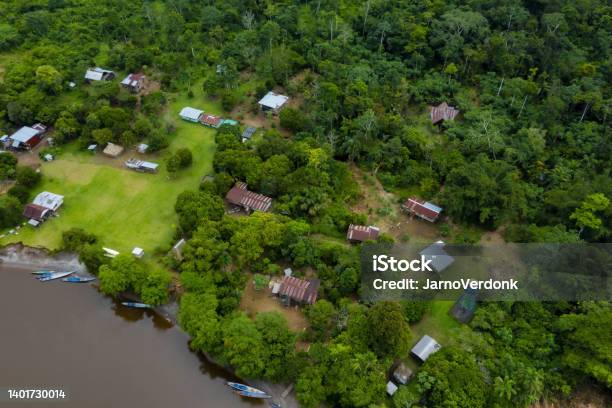 Aerial Top View Of An Indigenous Community In The Amazon The Largest Tropical Forest Stock Photo - Download Image Now