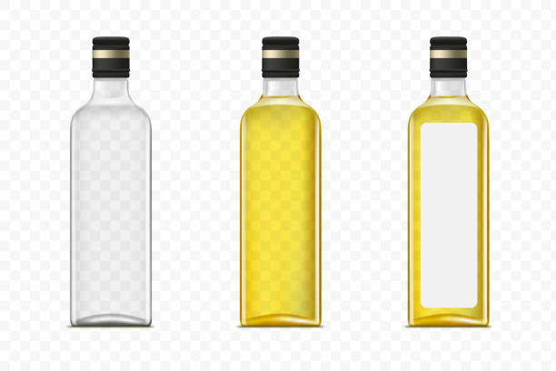 istock Glass mockup bottles with olive oil. 1401737577